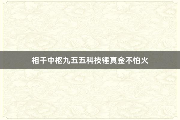 相干中枢九五五科技锤真金不怕火